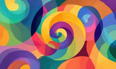 Colorful abstract swirls.  Vibrant circles