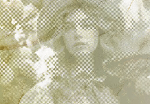 Beige Old Newspaper Magazine Halftone Photo Effect