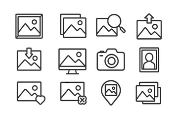 Play sign line icon bundle, outline icons for graphic design and web apps, adverts, multimedia controls, user interface symbols, vector cartoon illustration on transparent background