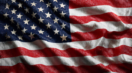 American Flag with Detailed Texture A Symbol of United States Patriotism and Freedom