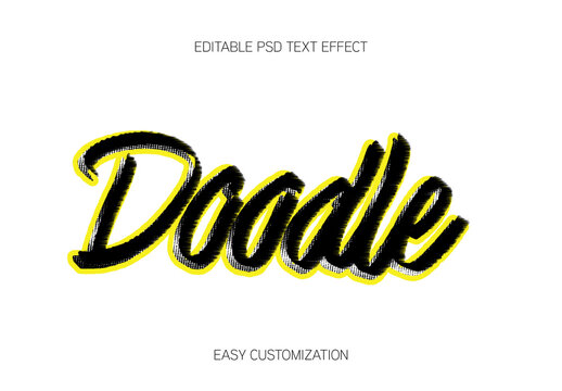 Black And Yellow Marker Font Script Doodle Text Effect