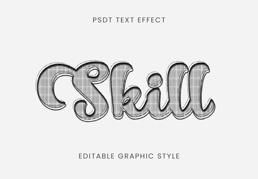 Black Beadwork Font Halftone Fabric Script Text Effect