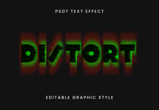 Black Distort Font Glitch Noise Blacklight Text Effect