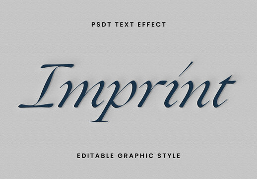Blue Letterpress Font Engraved Elegant Script Text Effect