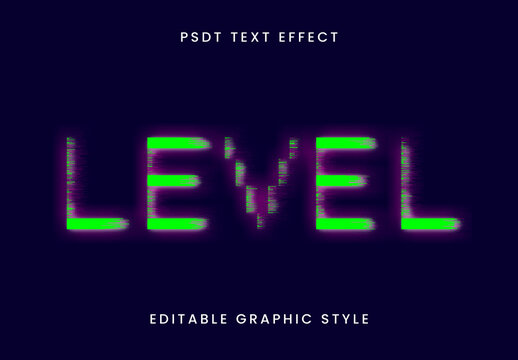 Green Glitch Static Font Distortion Bold Text Effect