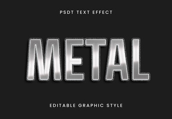 Silver Metallic Embossed Font Steel Shiny Text Effect