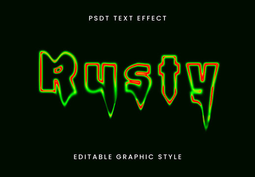 Red and Green Glow Dripping Font Neon HorrorText Effect