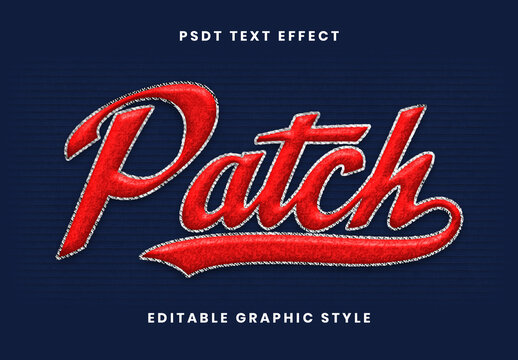 Red Realistic Texture Embroidery Script Font Embossed Sport Text Effect