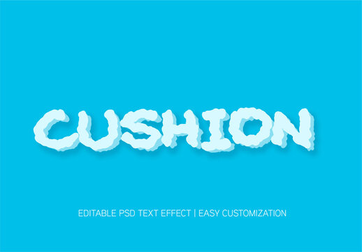 White Fluffy Cloud Font 3D Cushion Soft Text Effect