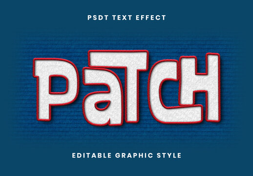 White and Red Embroidery Texture Font Patch Text Effect