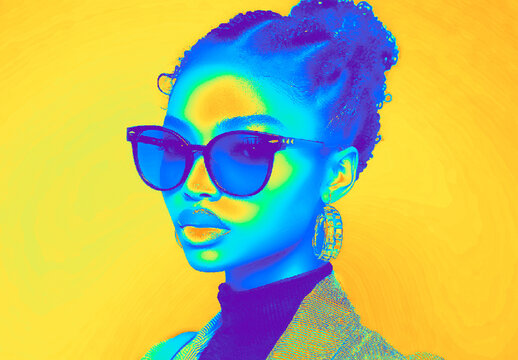 Yellow And Blue Solarized Photo Effect