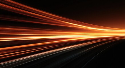 Abstract speed streaks of orange and amber light