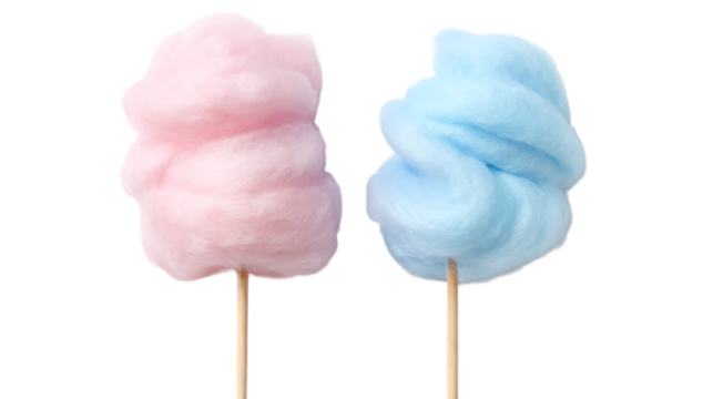 Blue and oink cotton candy