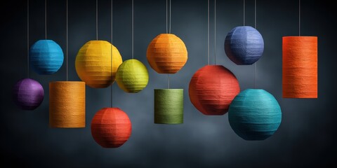 Colorful paper lanterns hanging (1)