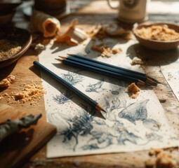 Sketching in a workshop