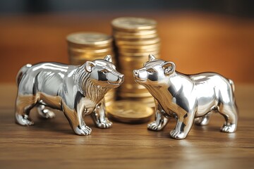Silver Bear Market - Two Figurative Bears Confronting Gold Reserves.