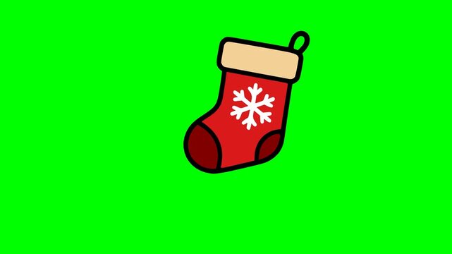 Cute festive Christmas sock with snowflake decoration traditional holiday stocking clipart