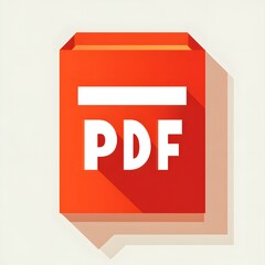 Vibrant depiction of a PDF document icon symbolizing electronic file format