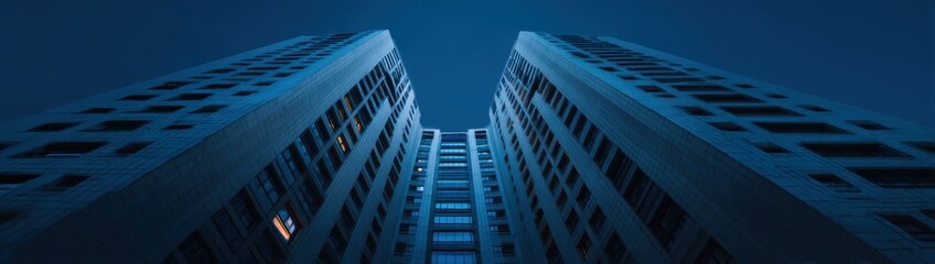 Fototapeta premium Urban Skyscrapers at Night