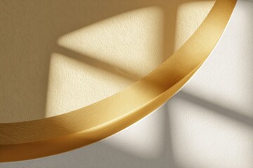 Abstract geometric design with golden trim and shadows