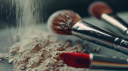 Variety of cosmetic brushes with different tips used in applying makeup and skincare products.
