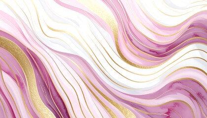 Fototapeta premium Abstract swirling marble design in pink, white, and gold
