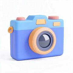 Cute Blue 3D Cartoon Camera Icon
