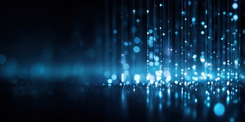 Abstract digital rain of light