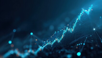 Abstract digital chart of upward trending data