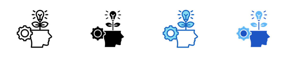 Growth Mindset  Icon Set Multiple Style Collection