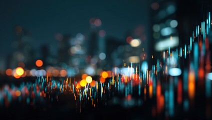 Abstract cityscape at night