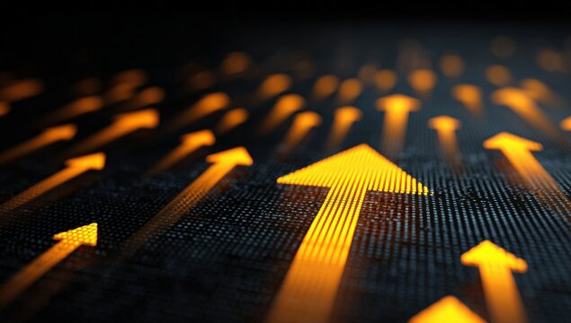 Abstract image of many upward-pointing arrows