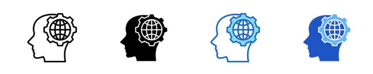 Global Mindset  Icon Set Multiple Style Collection