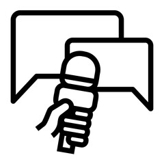 journalist Line Icon