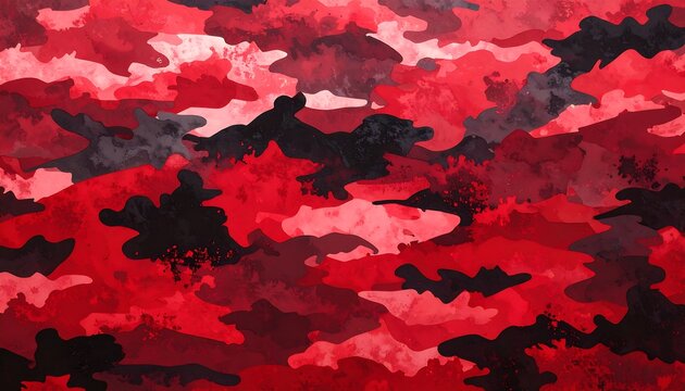 Abstract red camouflage pattern