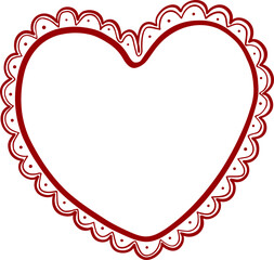 Scalloped Heart Outline With Leaf Motif Border