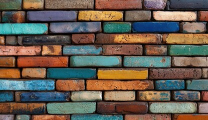 Colorful brick wall texture