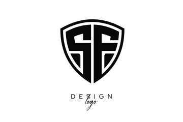 SE  Shield Letter Logo Modern Monogram Emblem for Security, Sports, Corporate & Premium Branding