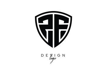 ZE  Shield Letter Logo Modern Monogram Emblem for Security, Sports, Corporate & Premium Branding