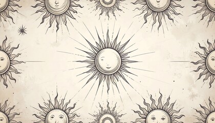 Vintage sun pattern