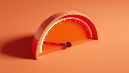 3D rendered orange speedometer