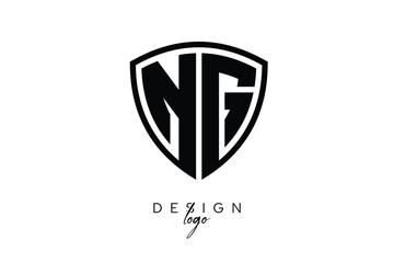 NG  Shield Letter Logo Modern Monogram Emblem for Security, Sports, Corporate & Premium Branding