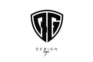 QG  Shield Letter Logo Modern Monogram Emblem for Security, Sports, Corporate & Premium Branding