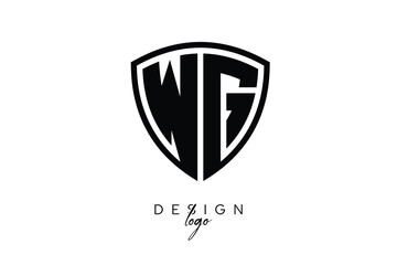 WG  Shield Letter Logo Modern Monogram Emblem for Security, Sports, Corporate & Premium Branding