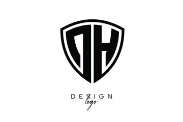 DH  Shield Letter Logo Modern Monogram Emblem for Security, Sports, Corporate & Premium Branding