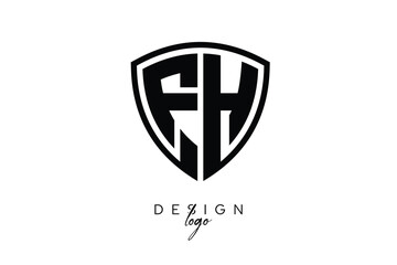 FH  Shield Letter Logo Modern Monogram Emblem for Security, Sports, Corporate & Premium Branding