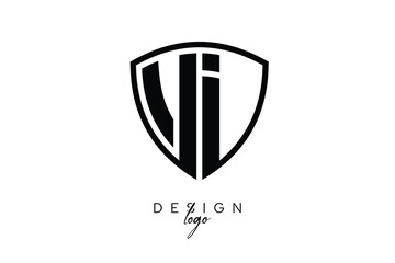 VI  Shield Letter Logo Modern Monogram Emblem for Security, Sports, Corporate & Premium Branding