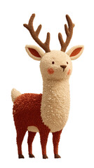 Cute cartoon deer illustration with fluffy texture and vibrant colors, showcasing a playful character design suitable for children's media and storytelling