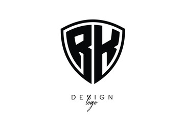 RK  Shield Letter Logo Modern Monogram Emblem for Security, Sports, Corporate & Premium Branding