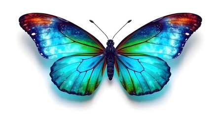 Fototapeta premium butterfly with galaxy wings isolated on white background 